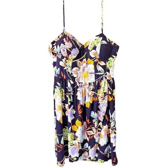 CHANCE &βDESTINY Women's Multi color floral Sleeveless Mini Wrap Dress Large - Picture 2 of 16
